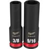 Milwaukee Impact Socket 12PC 3/8in Drive SAE DP 6Point Tool Set, small image number 2