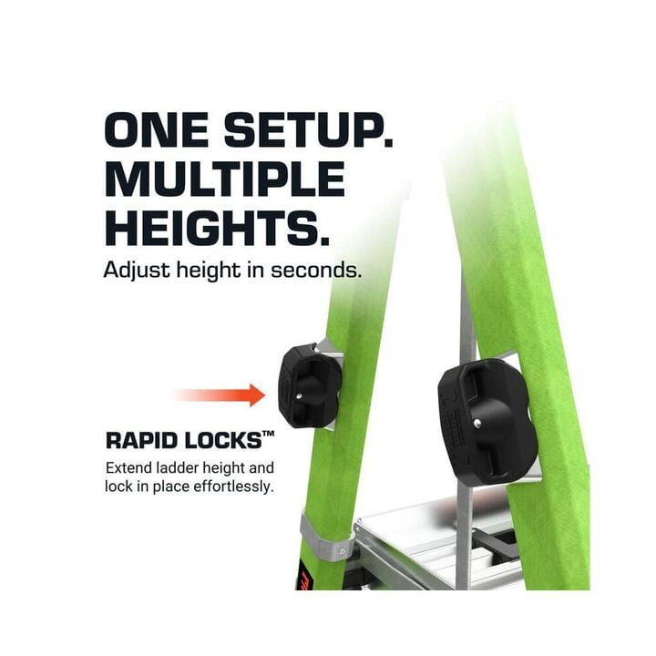 Little Giant Safety Adjustable Fortress 4-8 Ft All Terrain Grade ANSI IAA Step Ladder, large image number 2