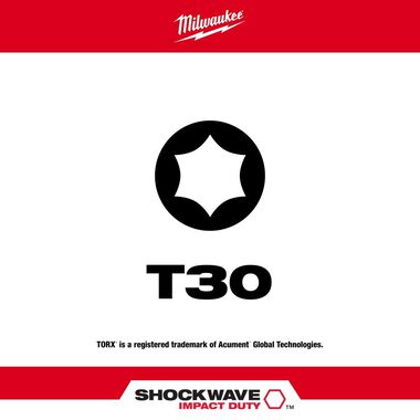 Milwaukee SHOCKWAVE 1 in. T30 Impact Driver Bits 5PK, large image number 1