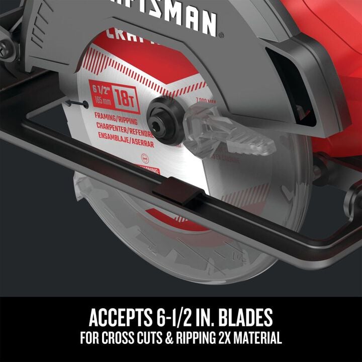 CRAFTSMAN V20* Cordless 6-1/2 Inch Circular Saw (Bare Tool), large image number 3