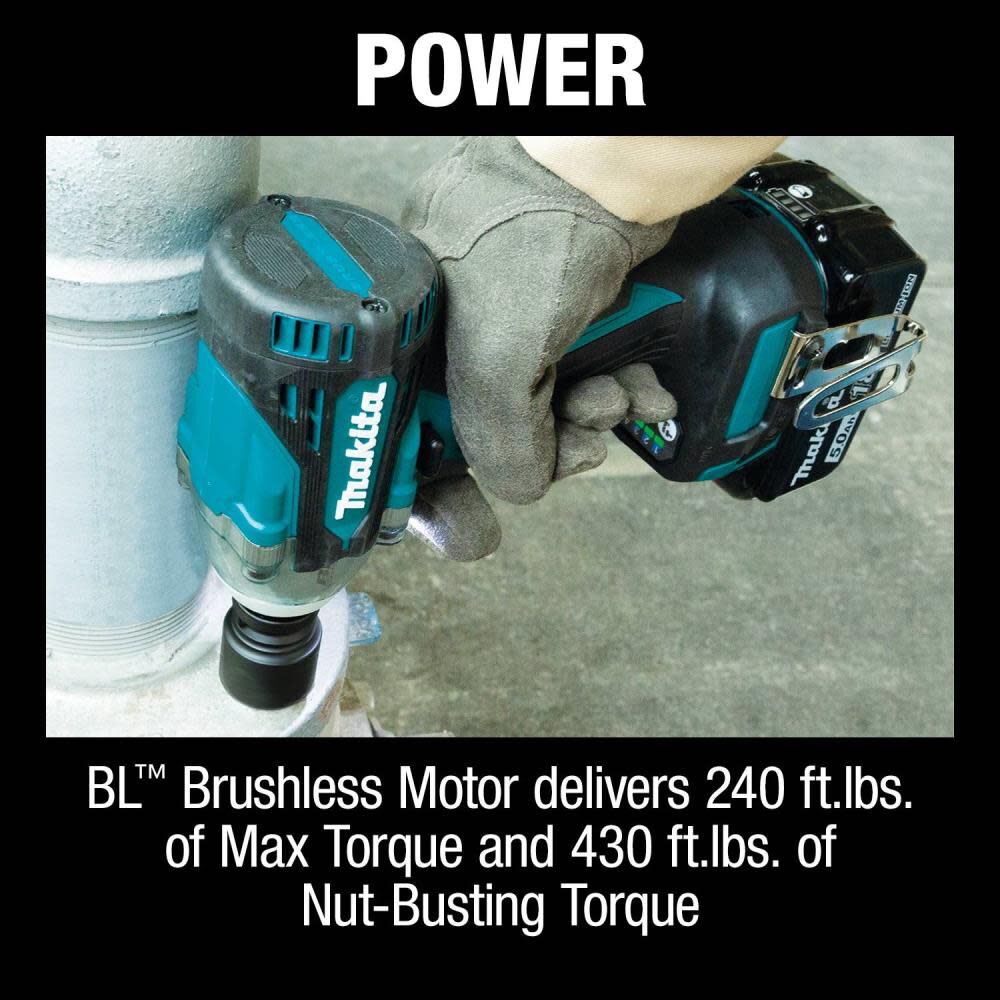 Makita 18V LXT 1 2in Sq Drive Impact Wrench Kit with Detent Anvil