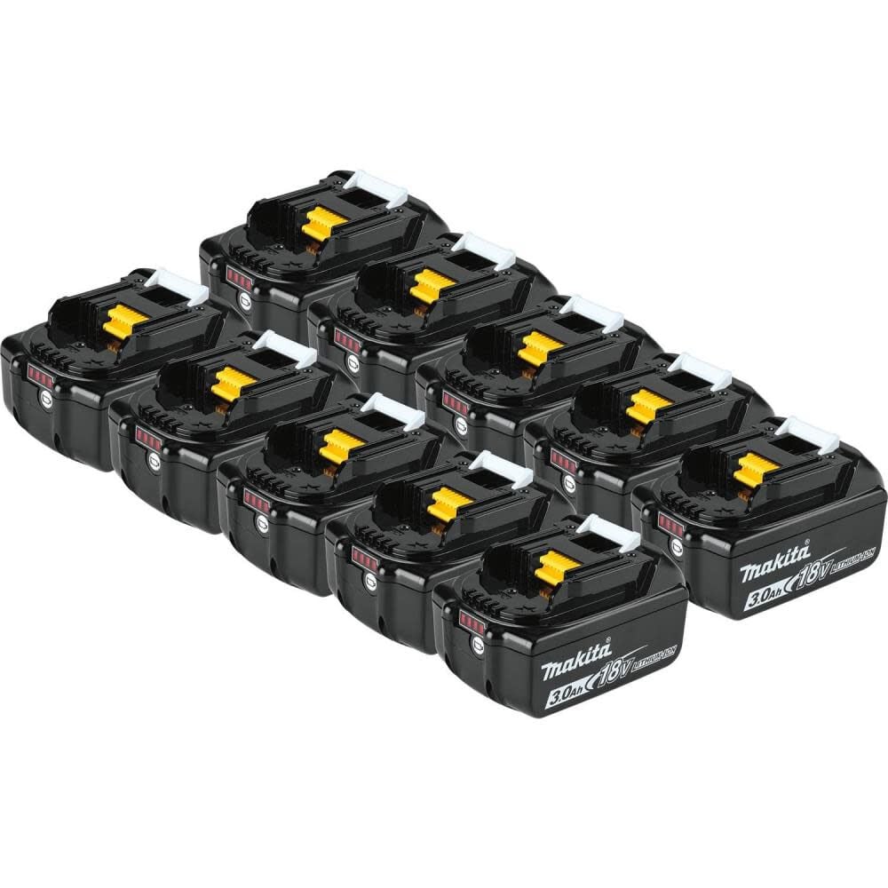 Makita 18V LXT 18V 3Ah Lithium Ion Power Tool Battery Pack with Fuel Indicator (10 Pack) – BL1830B-10