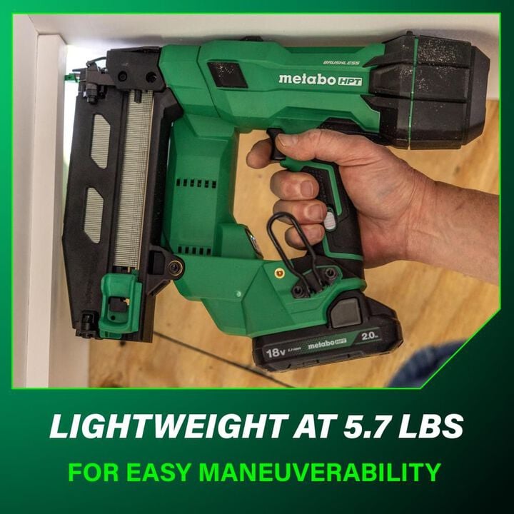 Metabo HPT 18V MultiVolt Brushless 16-Gauge Straight Finish Nailer 2 Ah Kit, large image number 5