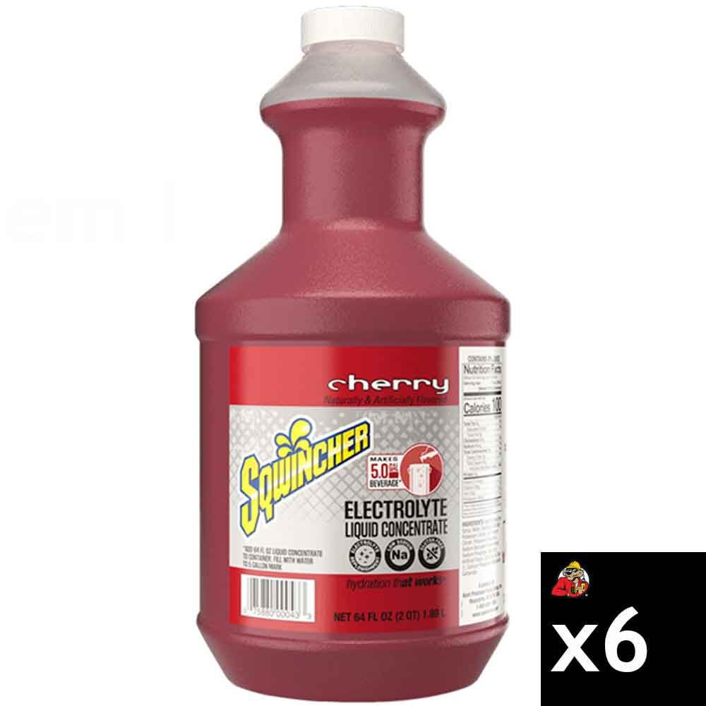 Sqwincher 64 Oz Easy Mix Liquid Concentrate Electrolyte Replenishment Cherry 6 Pieces, large image number 1