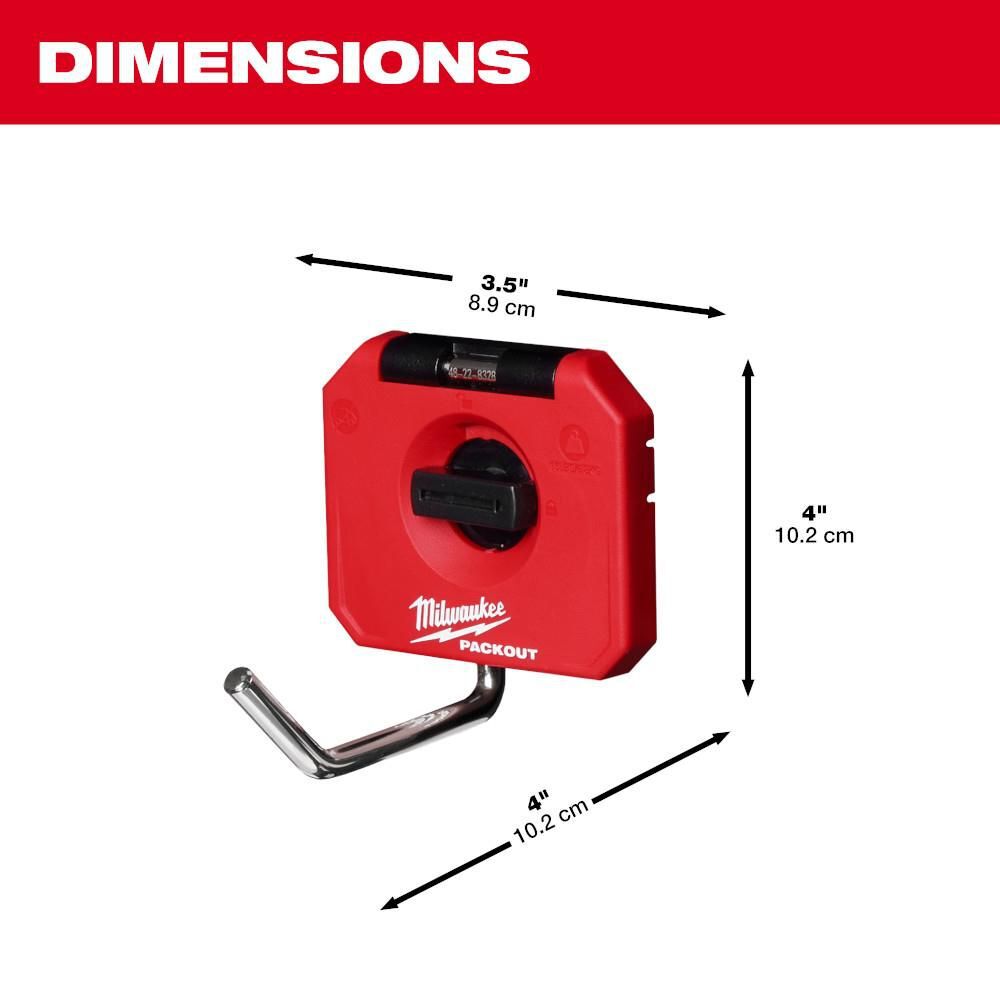 Milwaukee PACKOUT 4inch Single Straight Hook, large image number 4