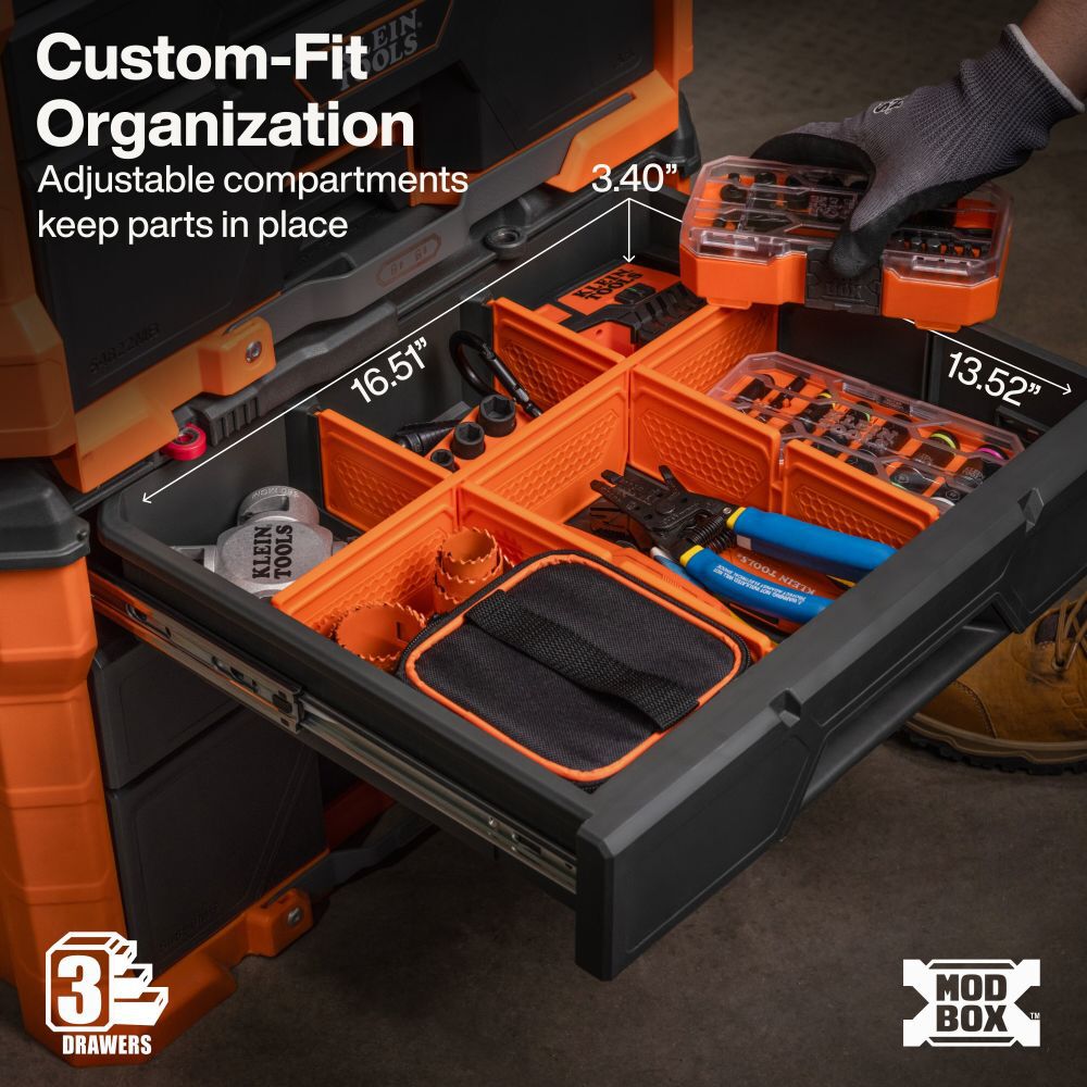 Klein Tools MODbox Three Drawer Rolling Toolbox, large image number 4