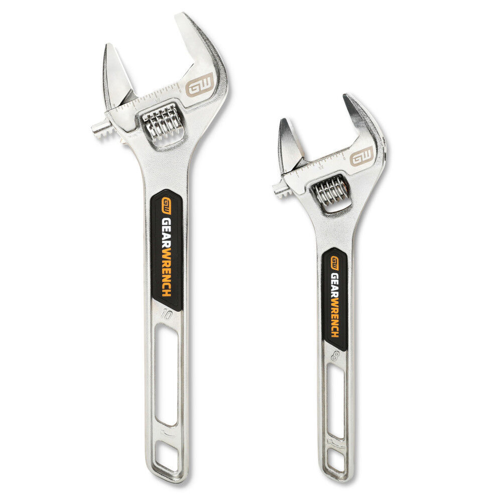 GEARWRENCH Chrome Adjustable Wrench Set 2 Pieces, large image number 1
