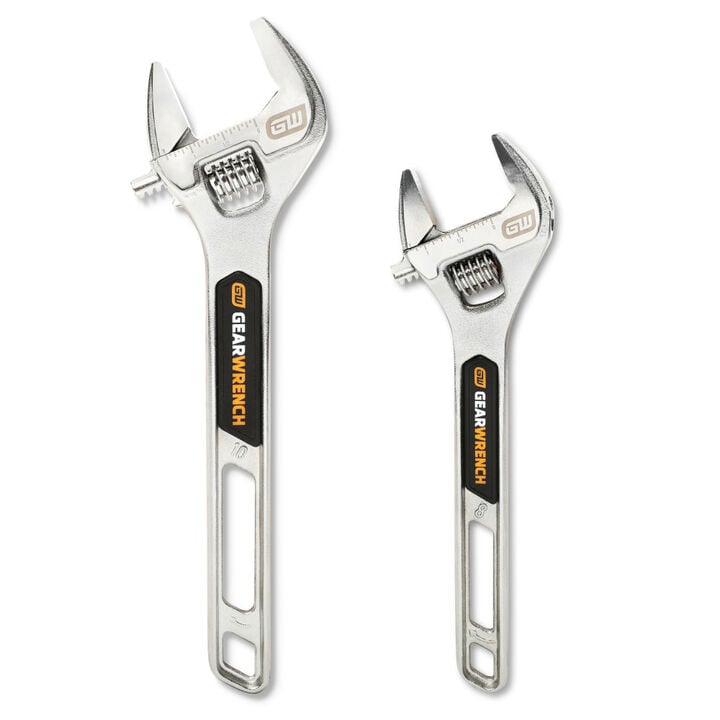 GEARWRENCH Chrome Adjustable Wrench Set 2 Pieces