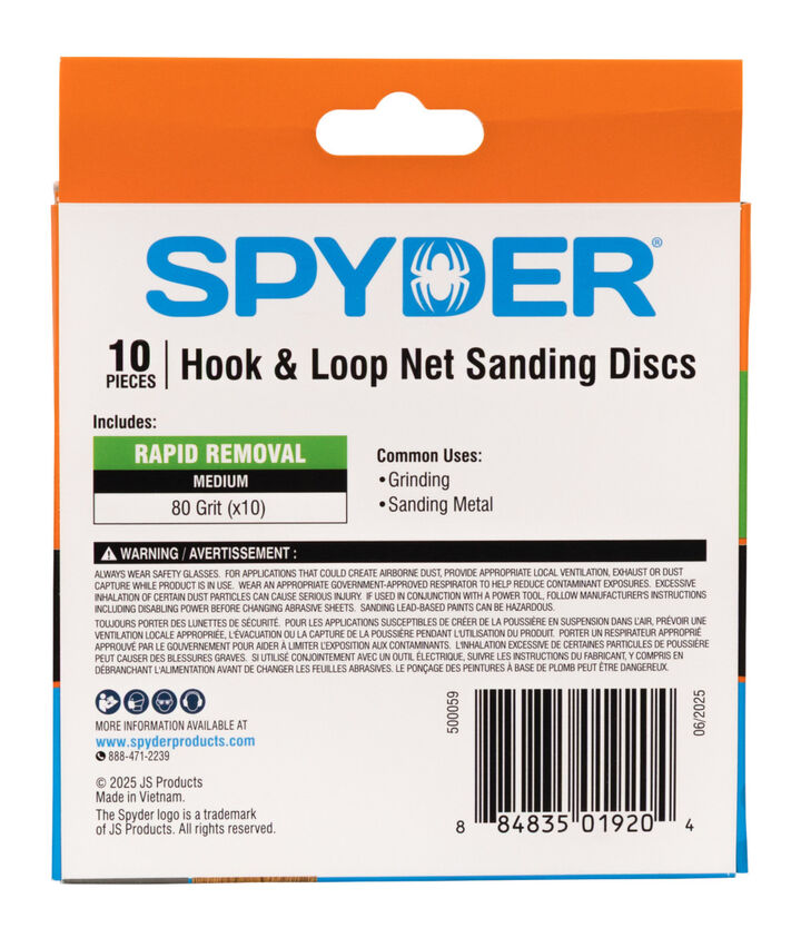 Spyder 80 Grit Ceramic Sanding Discs, Ceramic Net, 5 Inch Hook & Loop 10 Pieces, large image number 5