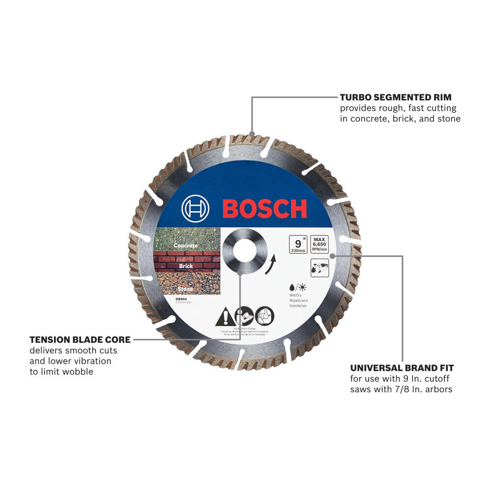 Bosch 9 Inch Turbo Segmented Diamond Wheel, large image number 2