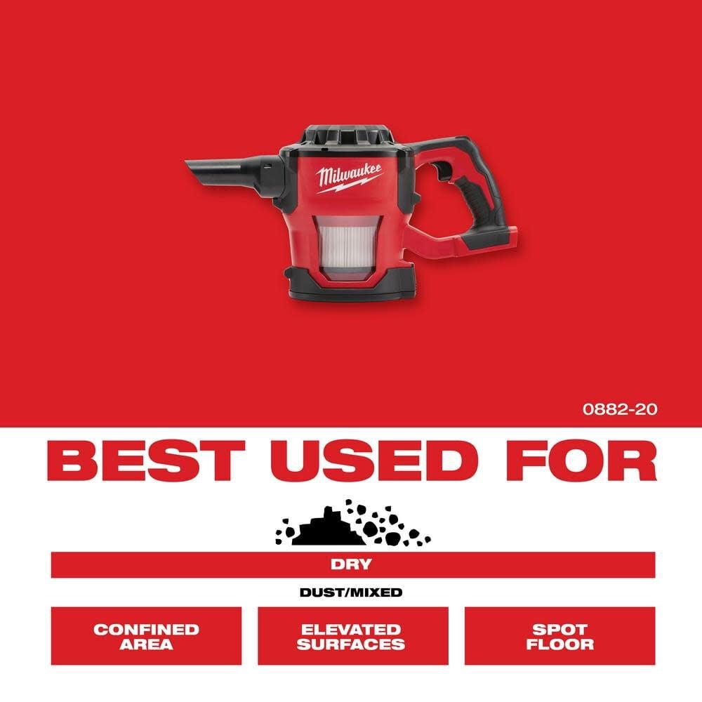 Milwaukee M18 Compact Vacuum Bare Tool 0882 20 Sansujyuku sansujyuku.com