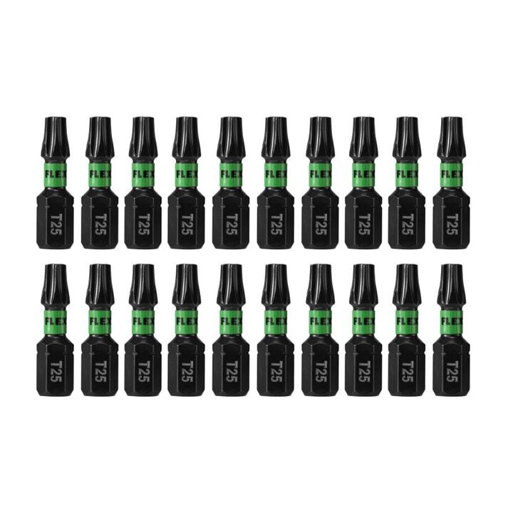 FLEX IMPACKS 1 Inch T25 Impact Driver Bit Set, 20 Pieces, large image number 1