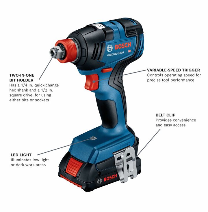 Bosch 18V 6-Tool Combo Kit, Reconditioned, large image number 17