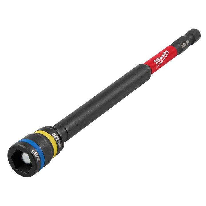 Milwaukee SHOCKWAVE Impact Duty 5/16 Inch and 3/8 Inch x 6 Inch QUIK-CLEAR 2-in-1 Magnetic Nut Driver