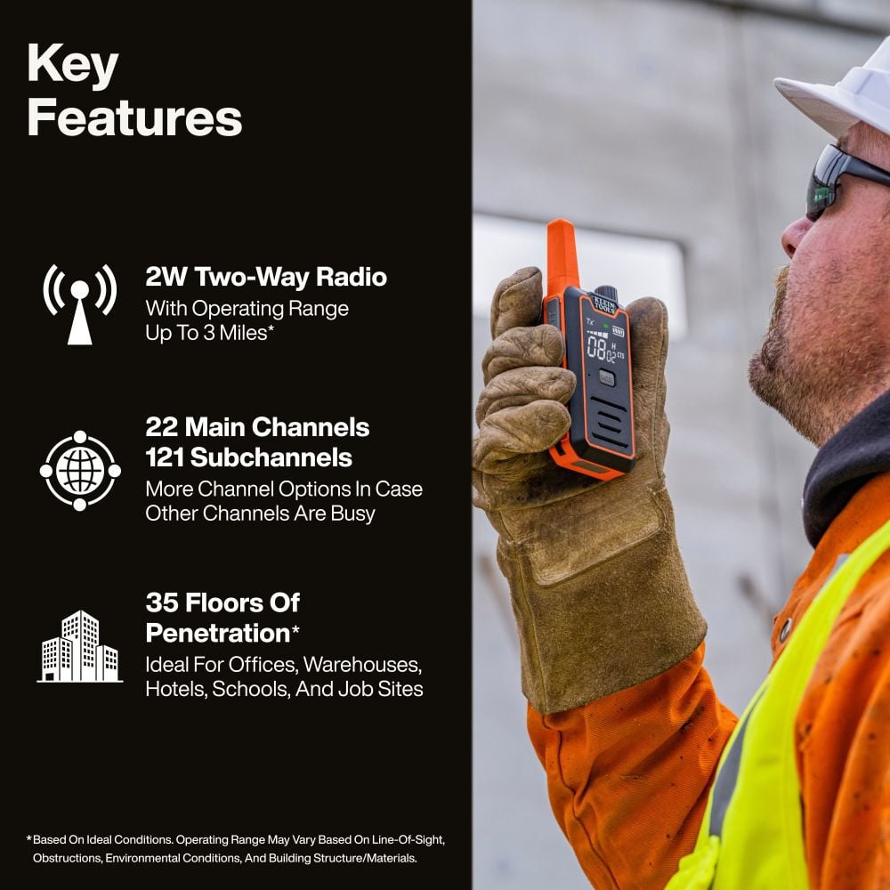 Klein Tools Handheld Two-Way Radio Set, large image number 3
