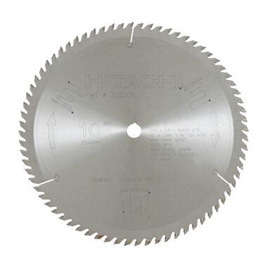 Metabo HPT 10in 72T Tungsten Carbide Tipped Finish Saw Blade with 5/8in Arbor