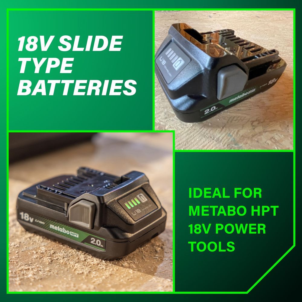 Metabo HPT Promotional 18V Lithium Ion 2.0Ah Batteries with Charge Indicators and Charger Kit, large image number 3