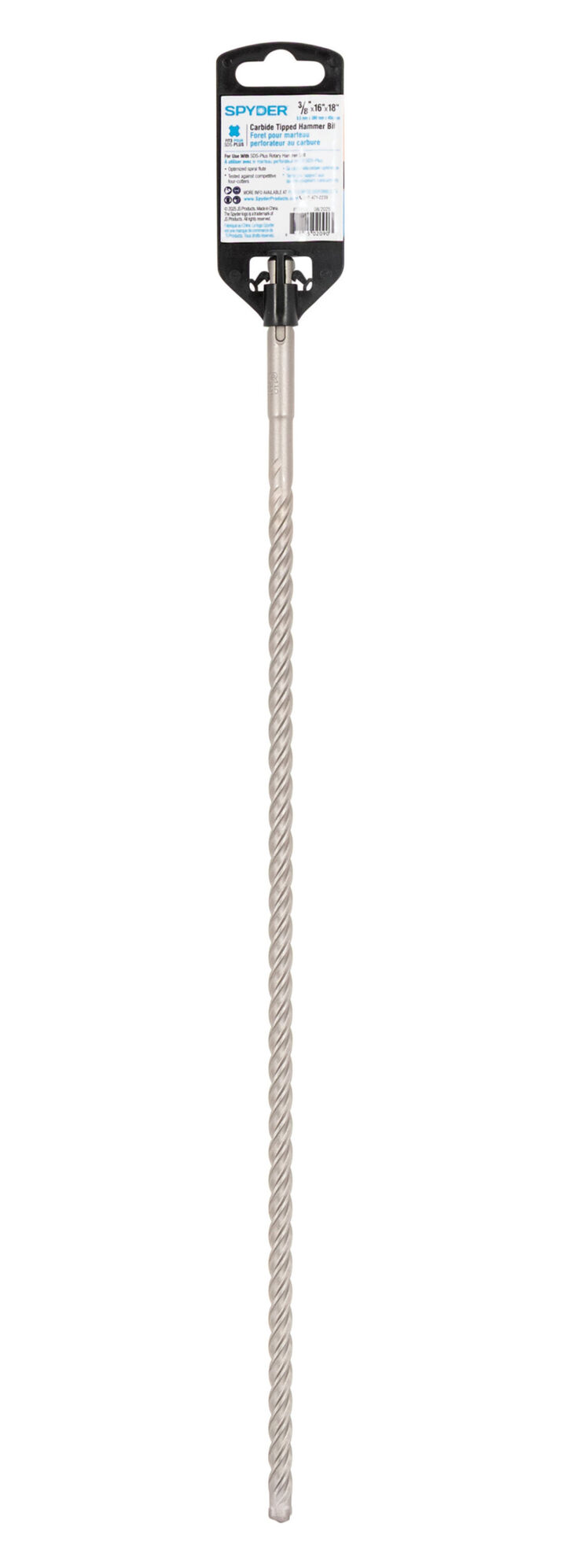 Spyder 3/8 Inch x 18 Inch SDS-Plus 4-Cutter Carbide-Tip Hammer Drill Bit, large image number 8