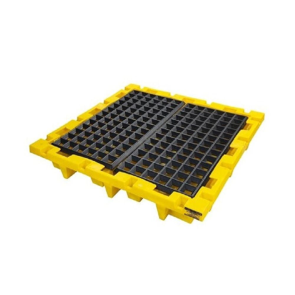 Justrite Plastic 4 Drum Nestable Pallet, Yellow, large image number 6