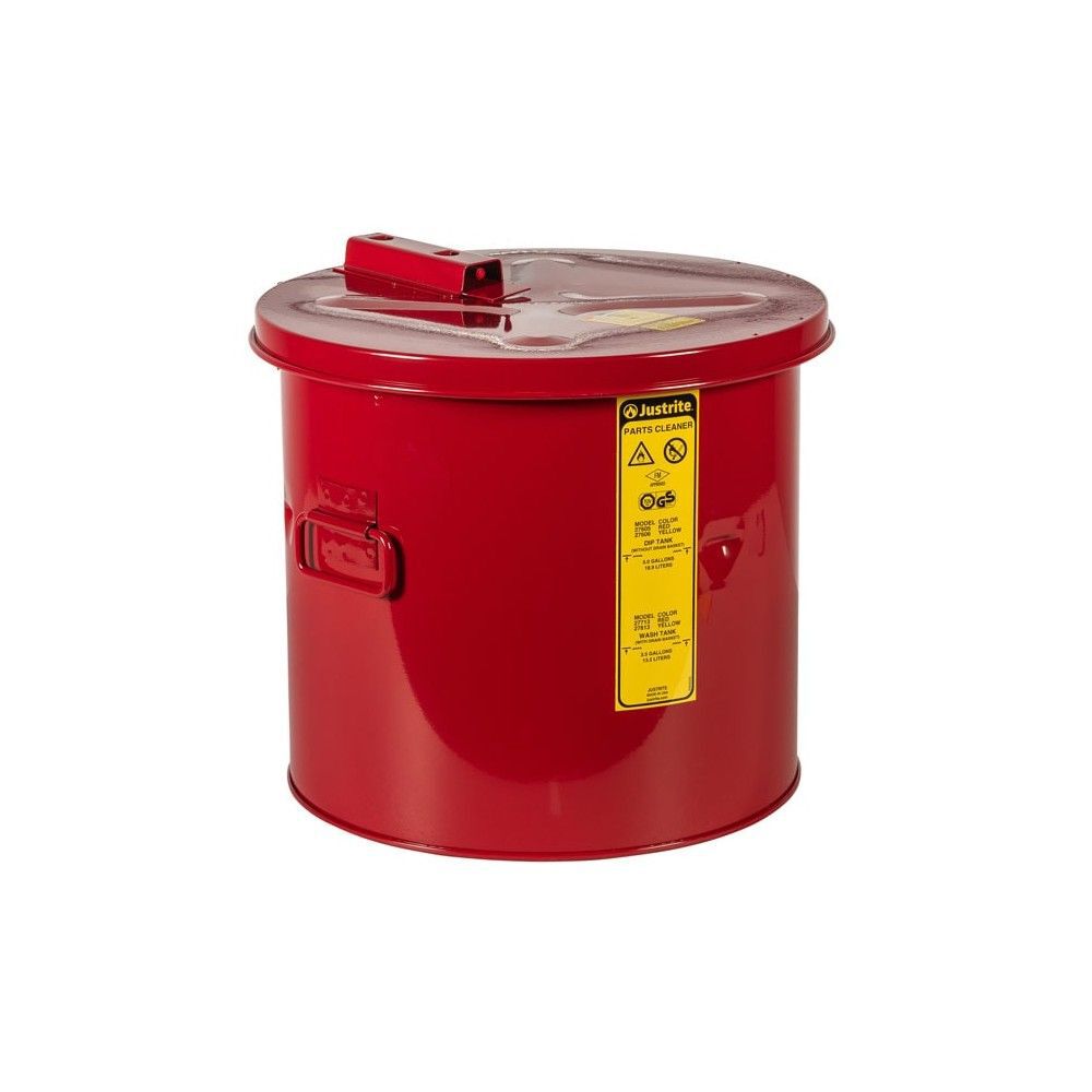 Justrite 5 Gallon Red Steel Dip Tank for Cleaning Parts, large image number 2