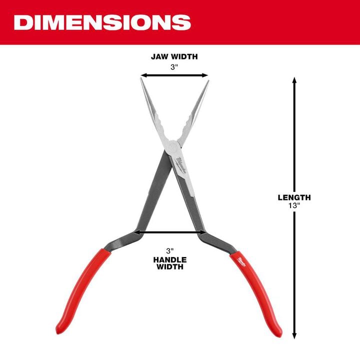 Milwaukee 13inch Long Reach Pliers 45 Nose, large image number 3
