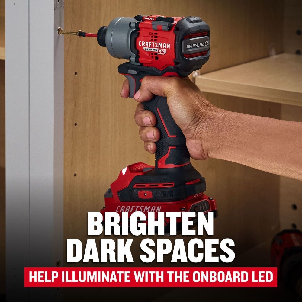 CRAFTSMAN V20 BRUSHLESS RP Cordless 1/4 Inch Impact Driver Kit, large image number 6