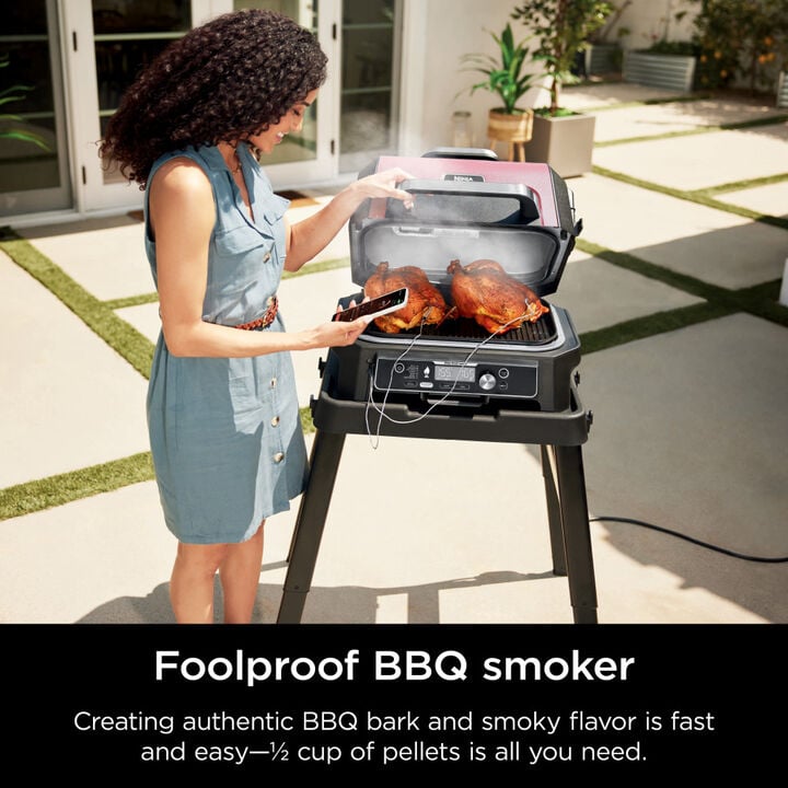 Ninja Woodfire Pro Connect 200 Square Inch Premium XL Electric Grill and Smoker Barbeque Brown, large image number 2