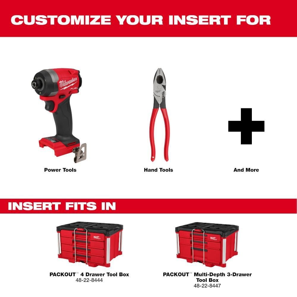 Milwaukee Low-Profile Customizable Foam Insert for PACKOUT Drawer Tool Boxes, large image number 2