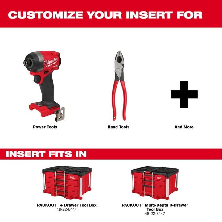 Milwaukee Low-Profile Customizable Foam Insert for PACKOUT Drawer Tool Boxes, large image number 1