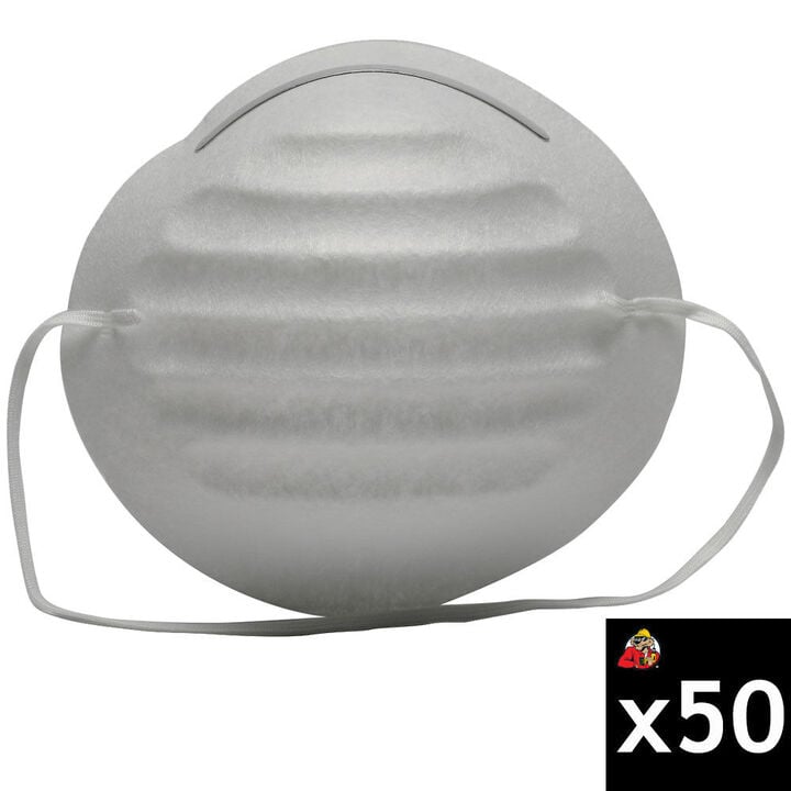 Protective Industrial Products Dynamic One Size White Braided Disposable Dust Mask, 50 Pack