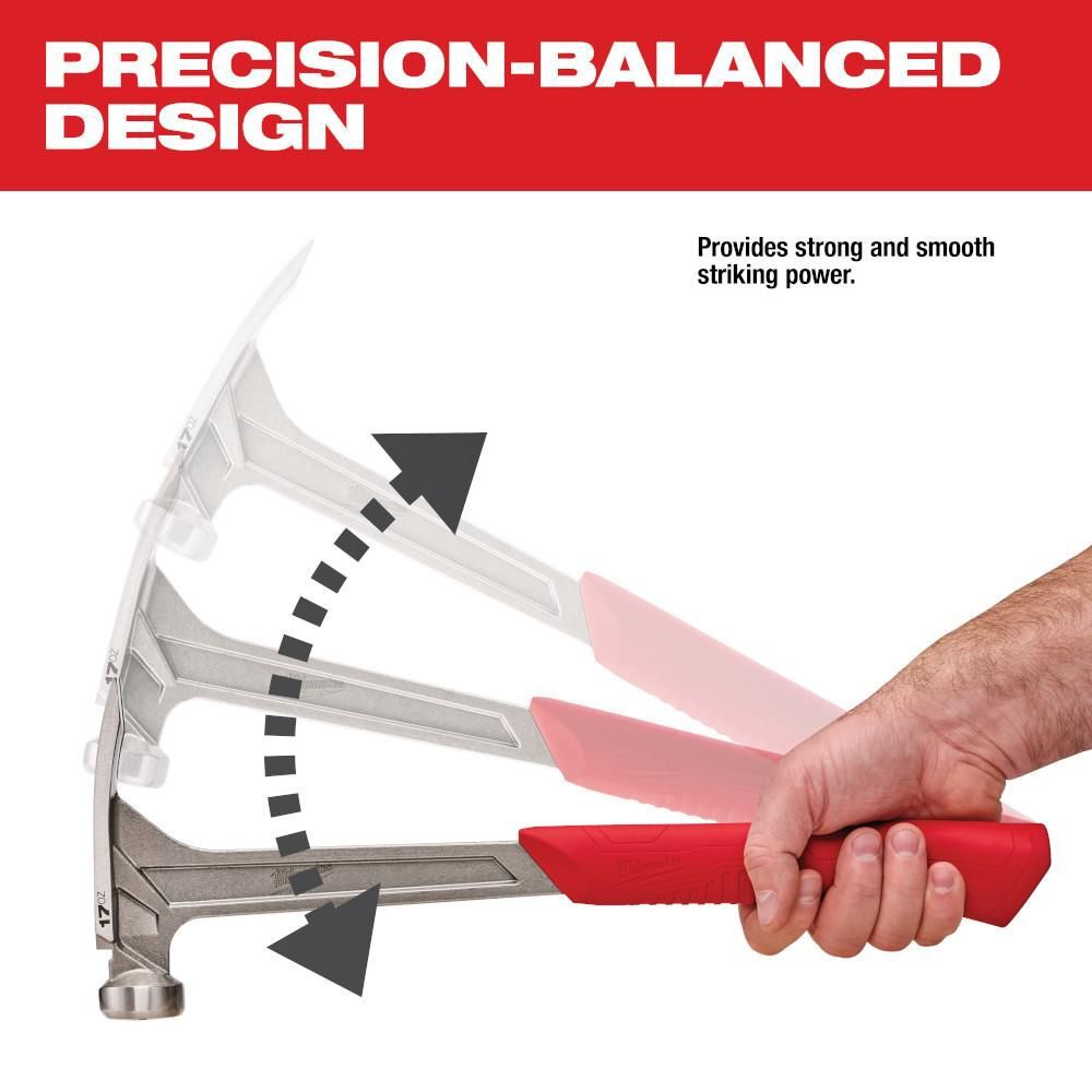 Milwaukee 17 oz Smooth Face Framing Hammer, large image number 4