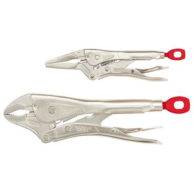 Milwaukee 10inch Curved Jaw & 6inch Long Nose Pliers Set, large image number 0