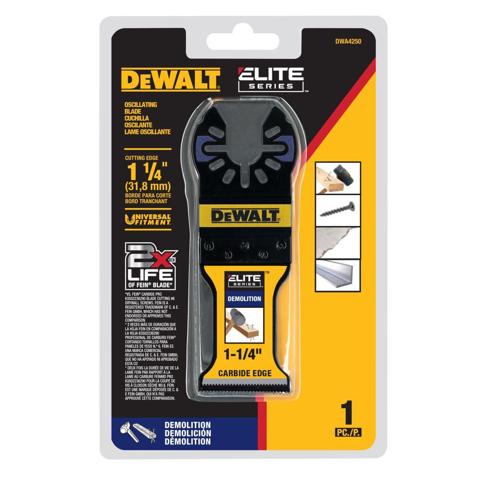 DEWALT ELITE SERIES 1-1/4 Inch Demolition Carbide Edge Oscillating Blade, large image number 6