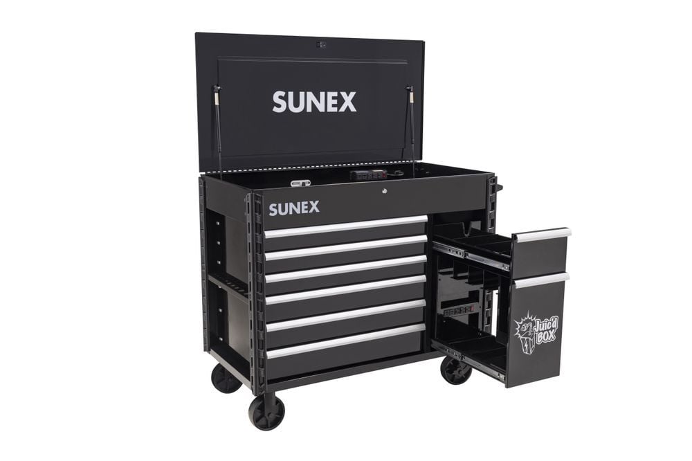 Sunex JUIC'D BOX 50 Inch 7 Drawer Powered Rolling Tool Cart, large image number 2