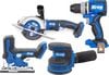 Kreg 20V Ionic Drive 1/2 Inch Compact Drill 4-1/2 Inch Circular Saw Barrel Grip Jigsaw & 5 Inch Random Orbit Sander (Bare Tool) Bundle, small image number 1