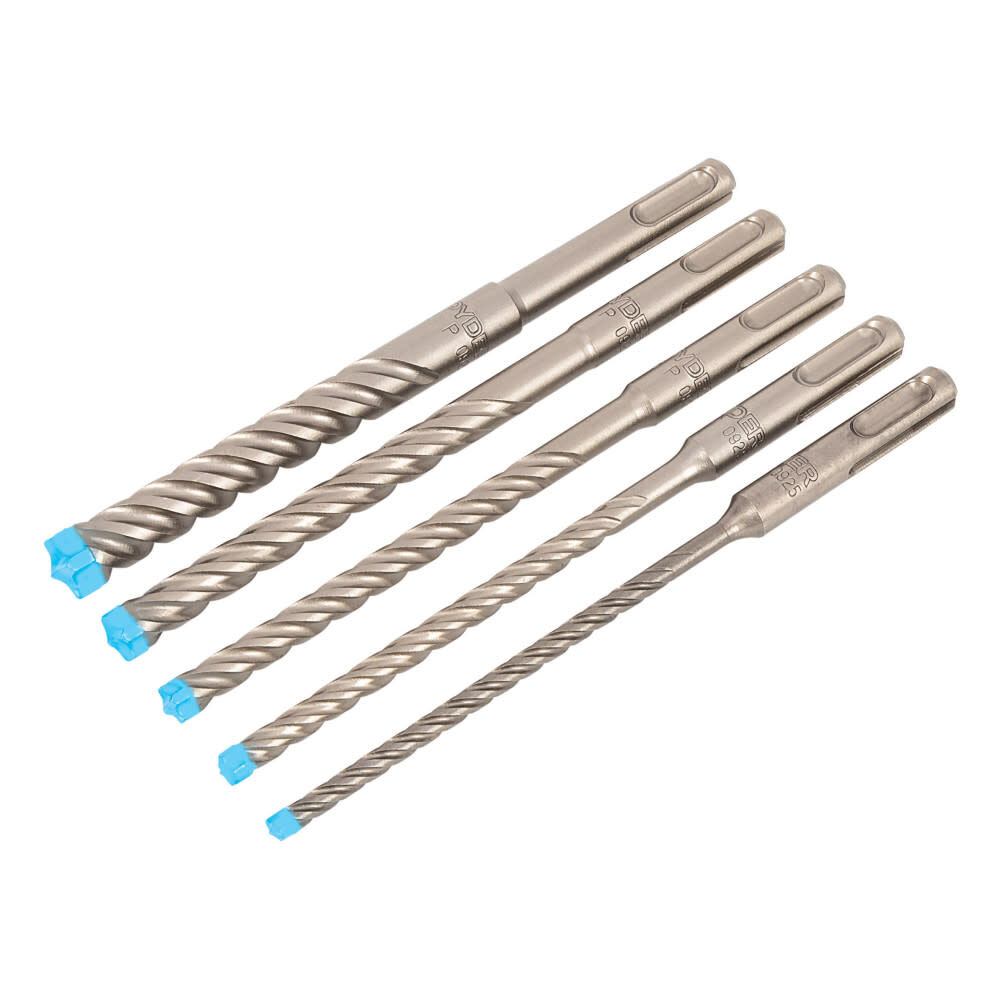 Spyder 6 Inch SDS-Plus Rotary Hammer Carbide Drill Bit Set, 5 Pieces - 950036