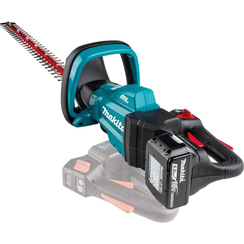 Makita 18V LXT Lithium Ion Brushless Cordless 30in Hedge Trimmer Kit 5.0Ah XHU08T Acme Tools