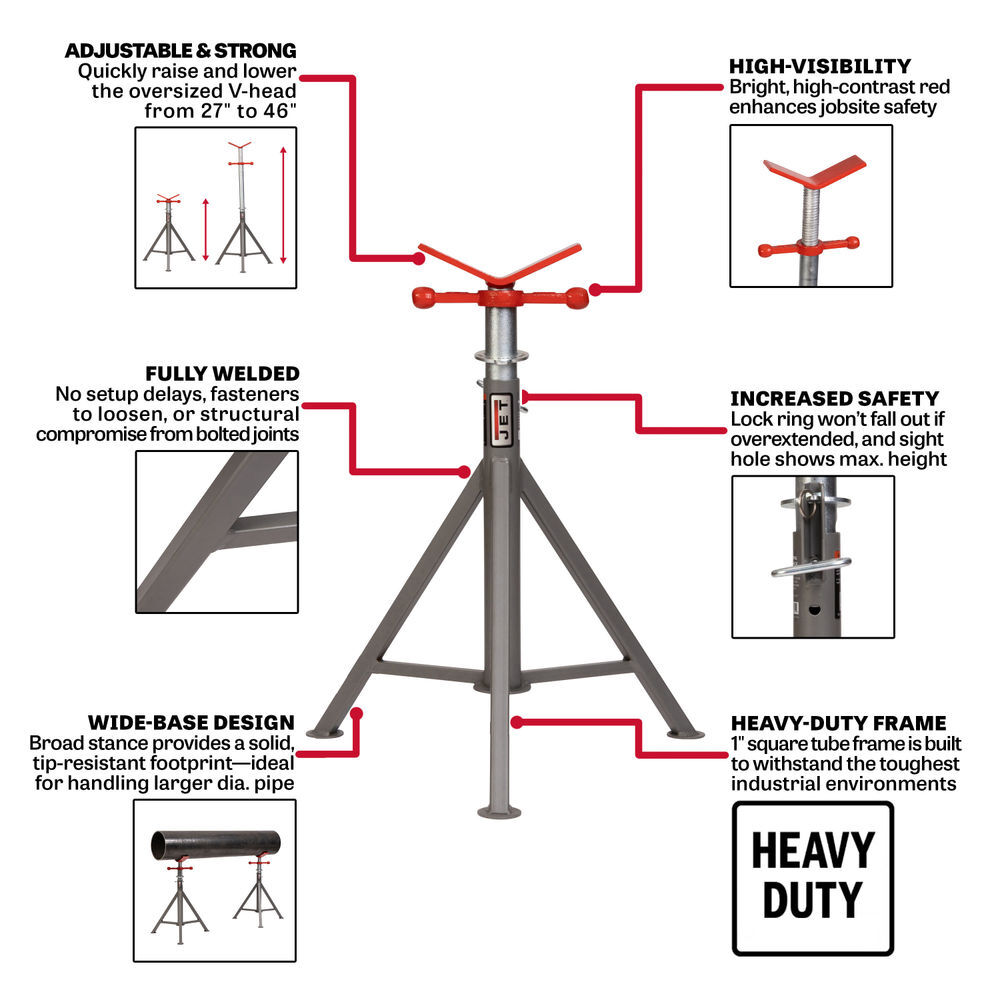 JET Fixed Pipe Jack Stand, large image number 2