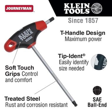 Klein Tools 6in SAE Ball End T-Handle with Stand, large image number 1