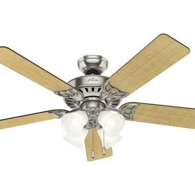 Hunter Fan Studio Series Ceiling Fan 52in Brushed Nickel Cherry, large image number 1