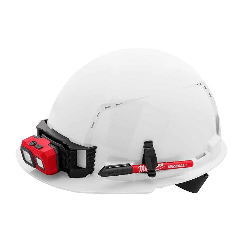 Milwaukee White Front Brim Vented Hard Hat with 4pt Ratcheting Suspension Type 1 Class C, large image number 8