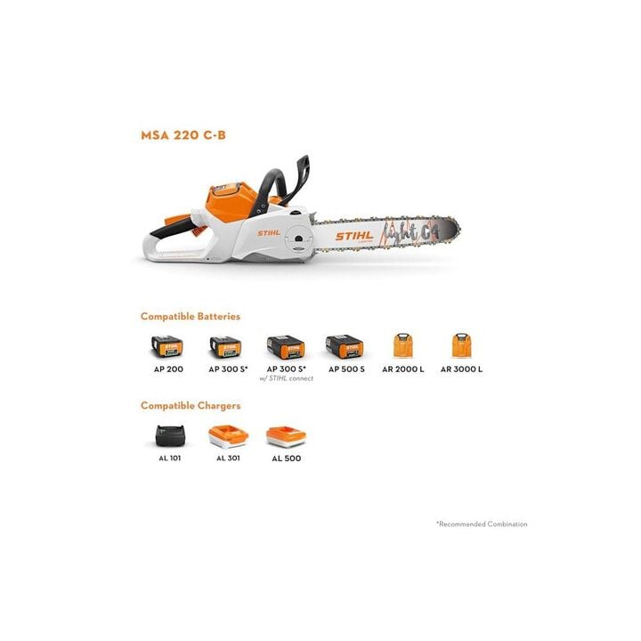 Stihl MSA 220 C-B 18 Inch Manual Adjust 36V Battery-Powered Chainsaw (Bare Tool), large image number 2