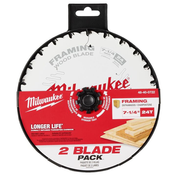 Milwaukee 7-1/4inch 24T Framing Circular Saw Blade 2PK, large image number 4