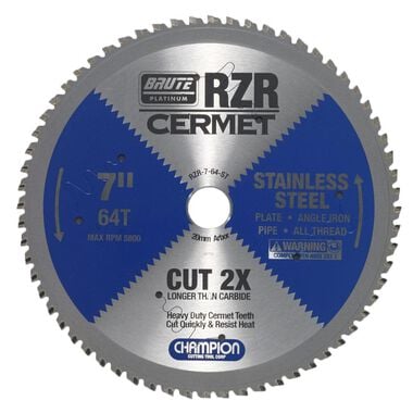 Champion Cutting Tool Cermet Tipped Circular Saw Blade 7 In. (Stainless Steel Cutting)