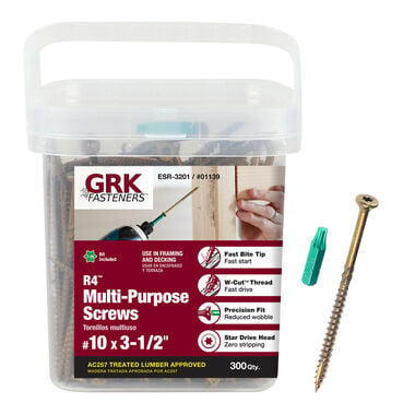 GRK Fasteners R4 Screw Pro-Pak 10x 3in1/2
