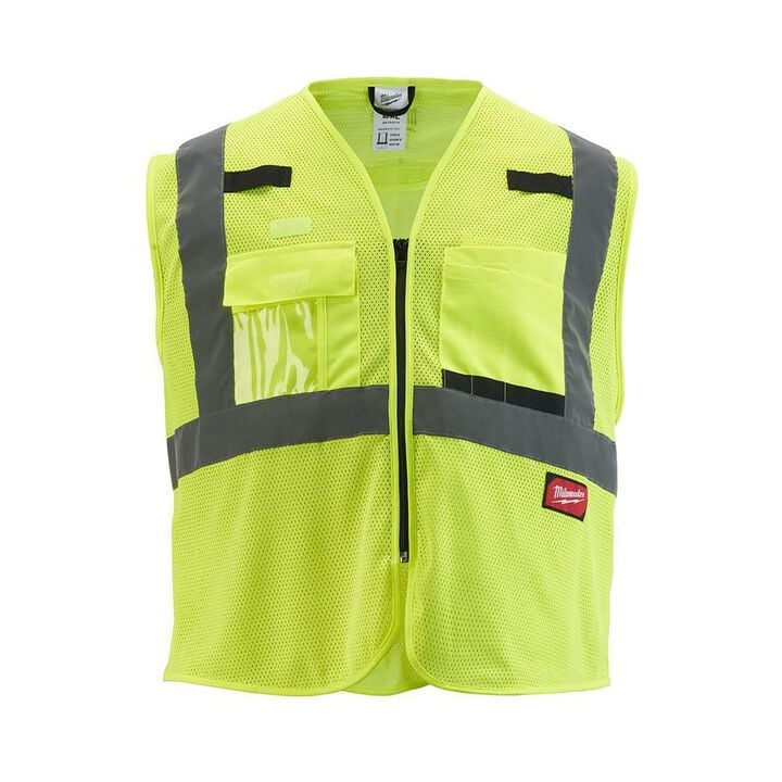 Milwaukee Class 2 High Visibility Mesh Safety Vest High Vis Yellow