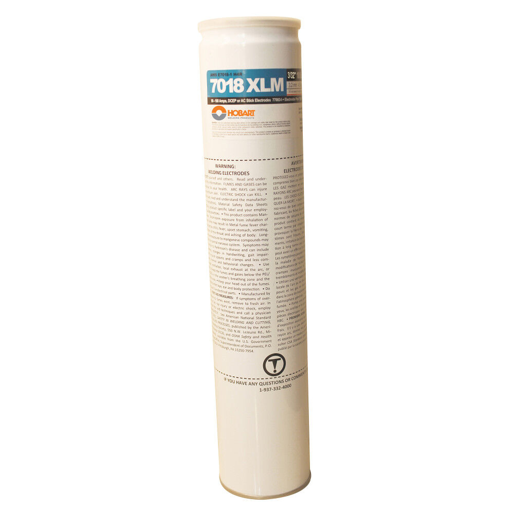 Hobart Stick Electrodes 7018 3/32 Inch 10 lb Hermetically Sealed Metal Can, large image number 1