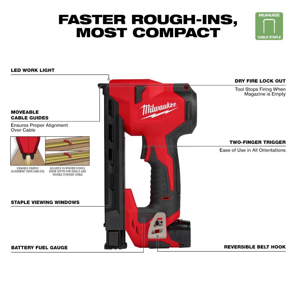 Milwaukee M12 Cable Stapler Kit 2448 21 - Image 4