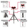 JET Folding Pipe Jack Stand with Steel Rollers, small image number 2