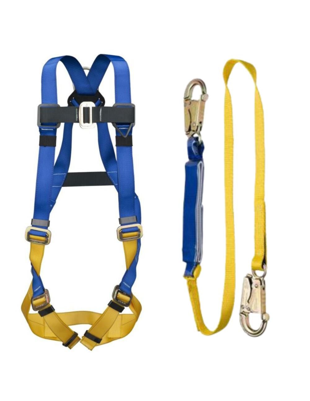 Werner Werner BaseWear Standard Harness with Attached 6' DeCoil Lanyard Pass Through Legs Universal, large image number 1